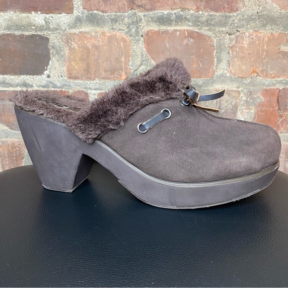 Skechers Shoes - Skechers Vintage Y2K Platform Clogs Brown Suede Women's Size 8 Shoes Faux Fur